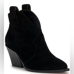 Jessica Simpson Western Bootie Black Zadie Pull On Suede Women’s 8.5 Cowgirl